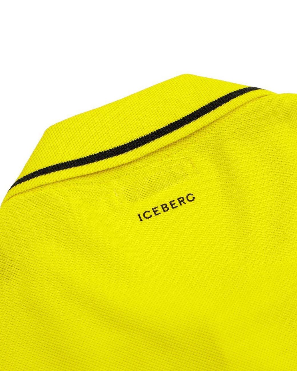Iceberg Yellow Printed Pattern Polo Shirt for men