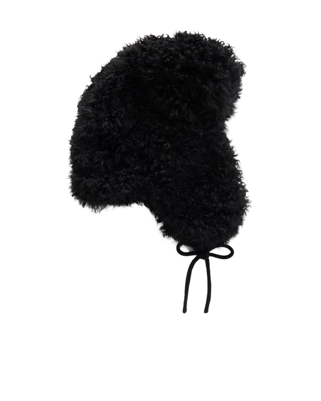 Yves Salomon Black Chapka Shearling Hat