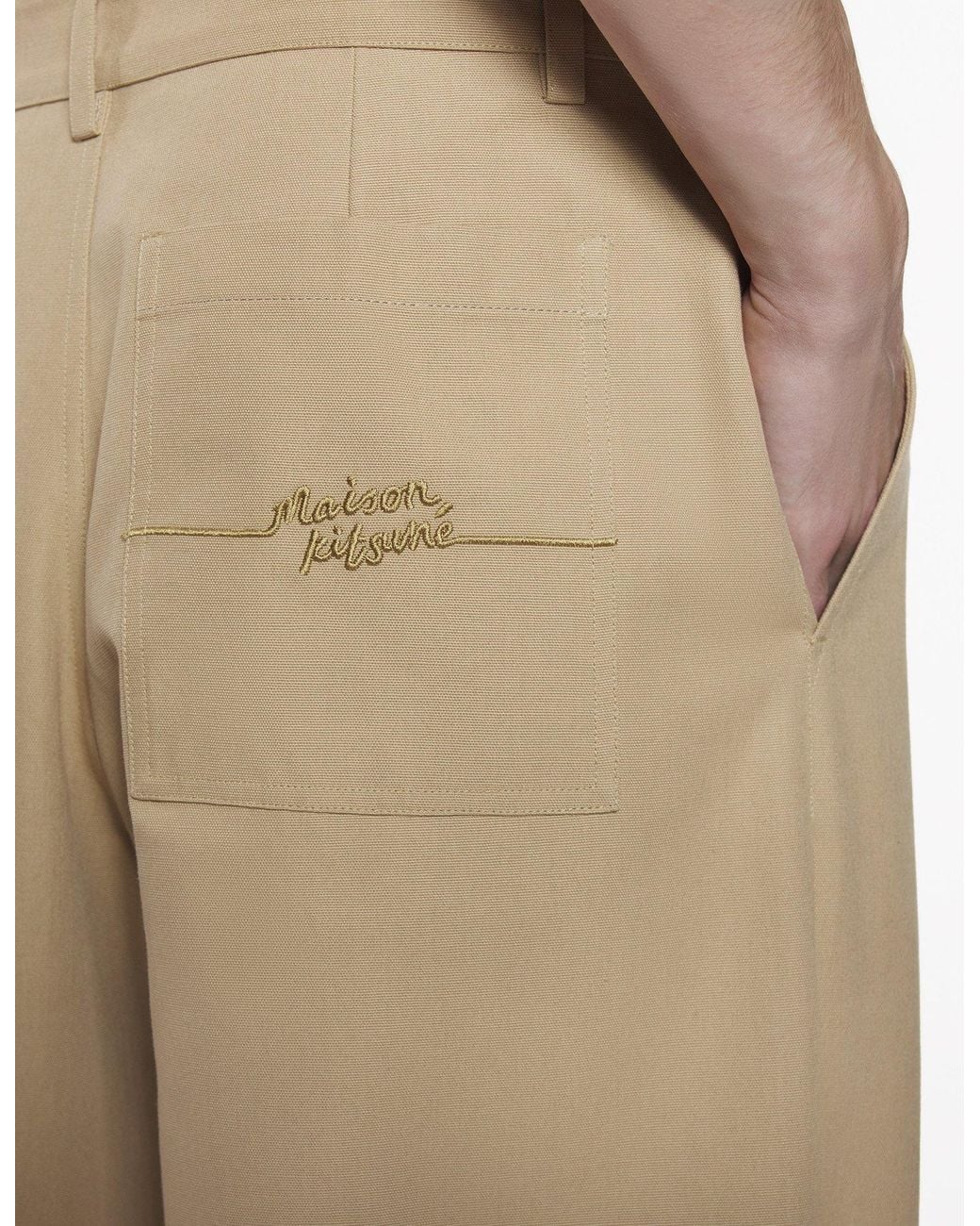 Maison Kitsuné Natural Belt Loops Slacks for men