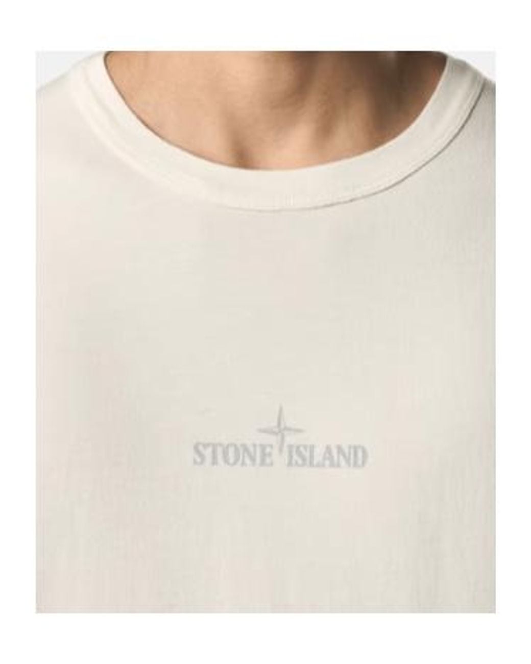 Stone Island White Crewneck Pocket T-Shirt for men
