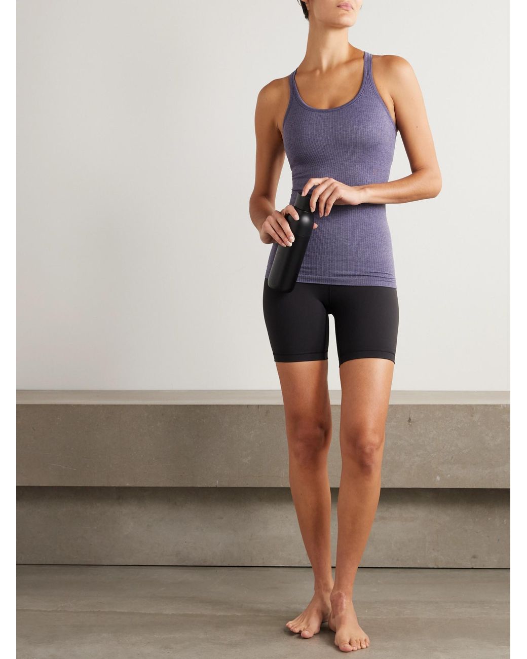 lululemon athletica Purple Ribbed Plain Weave Tank Top