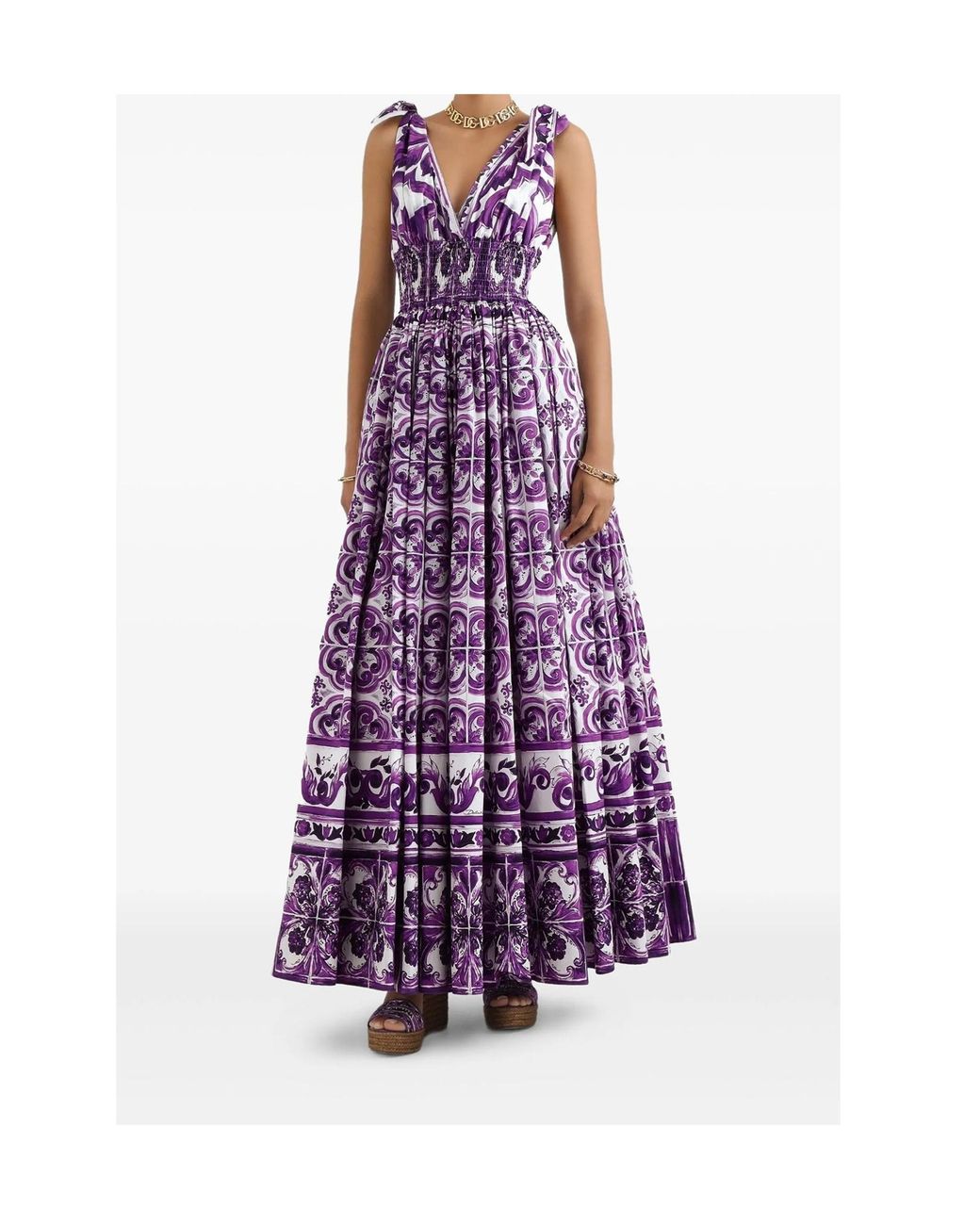 Dolce & Gabbana Purple 'Maiolica' Dress