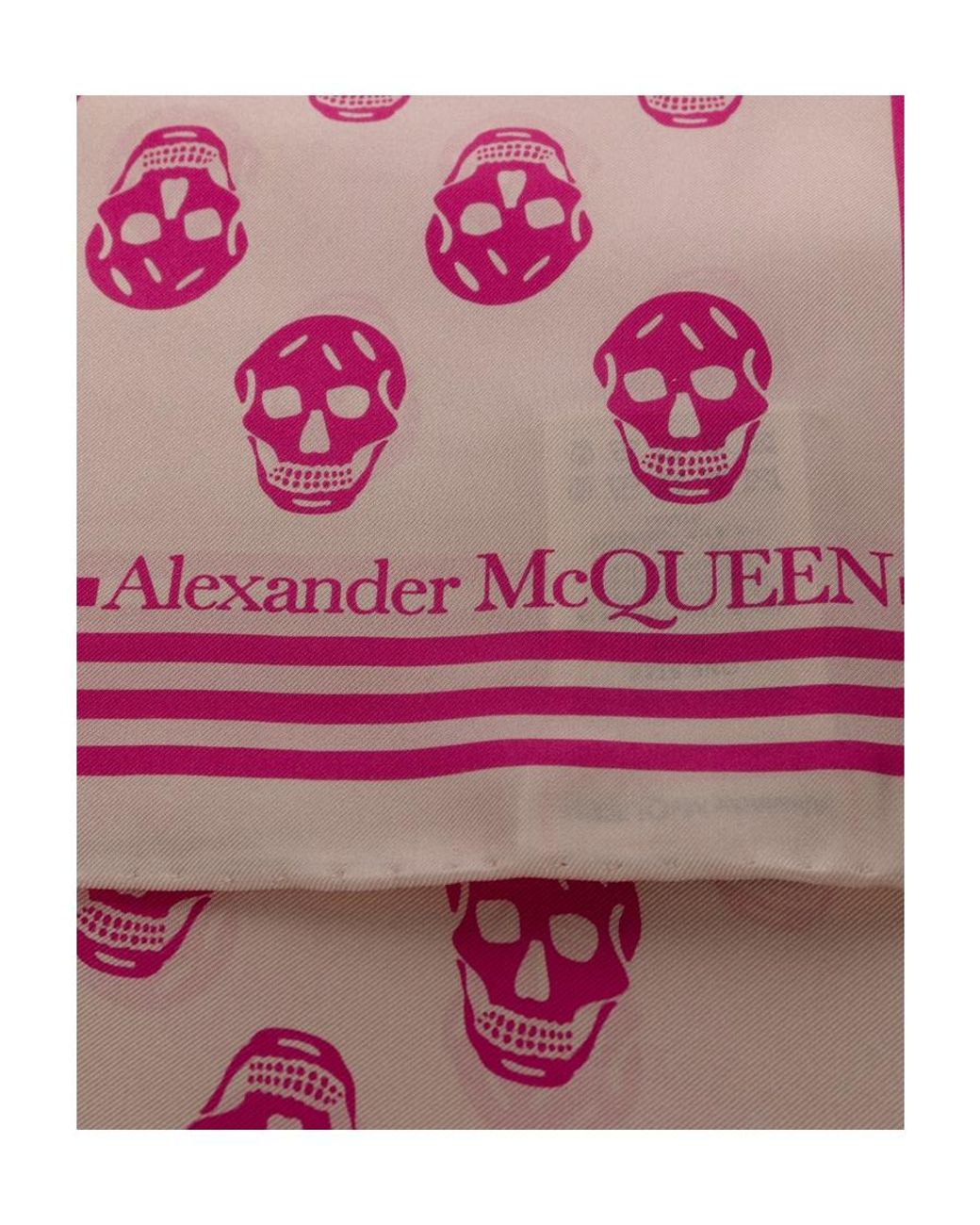 McQueen White Logo Details Scarves