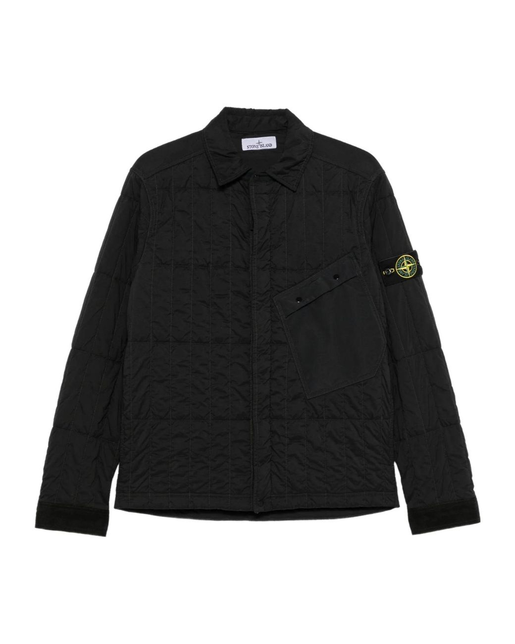Stone Island Black Quilted Padded Coach Jacket for men