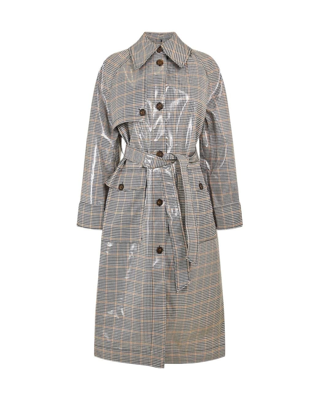 Baum und Pferdgarten Gray Check Belted Trench Coat