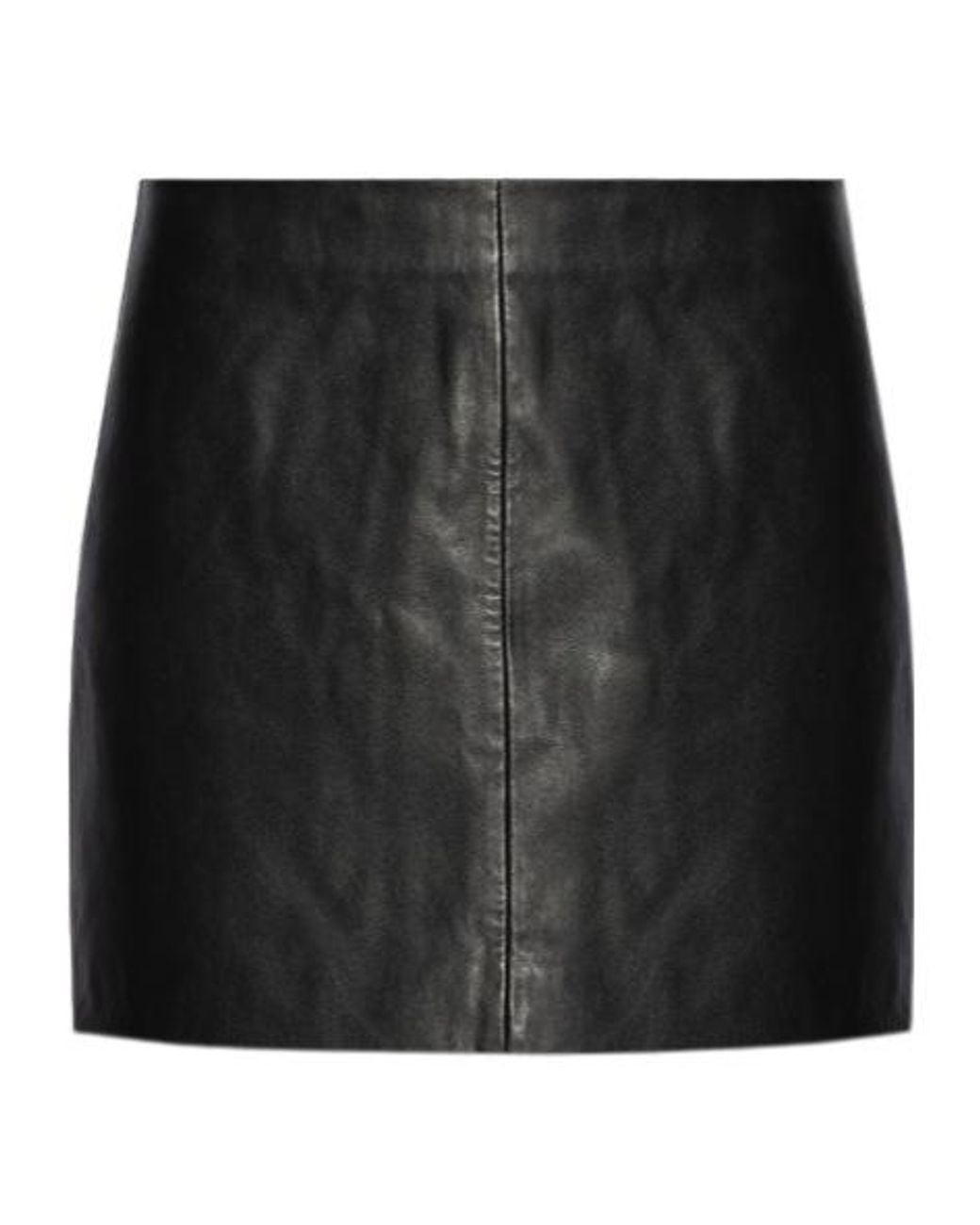 AllSaints Black Renai Leather Mini Skirt