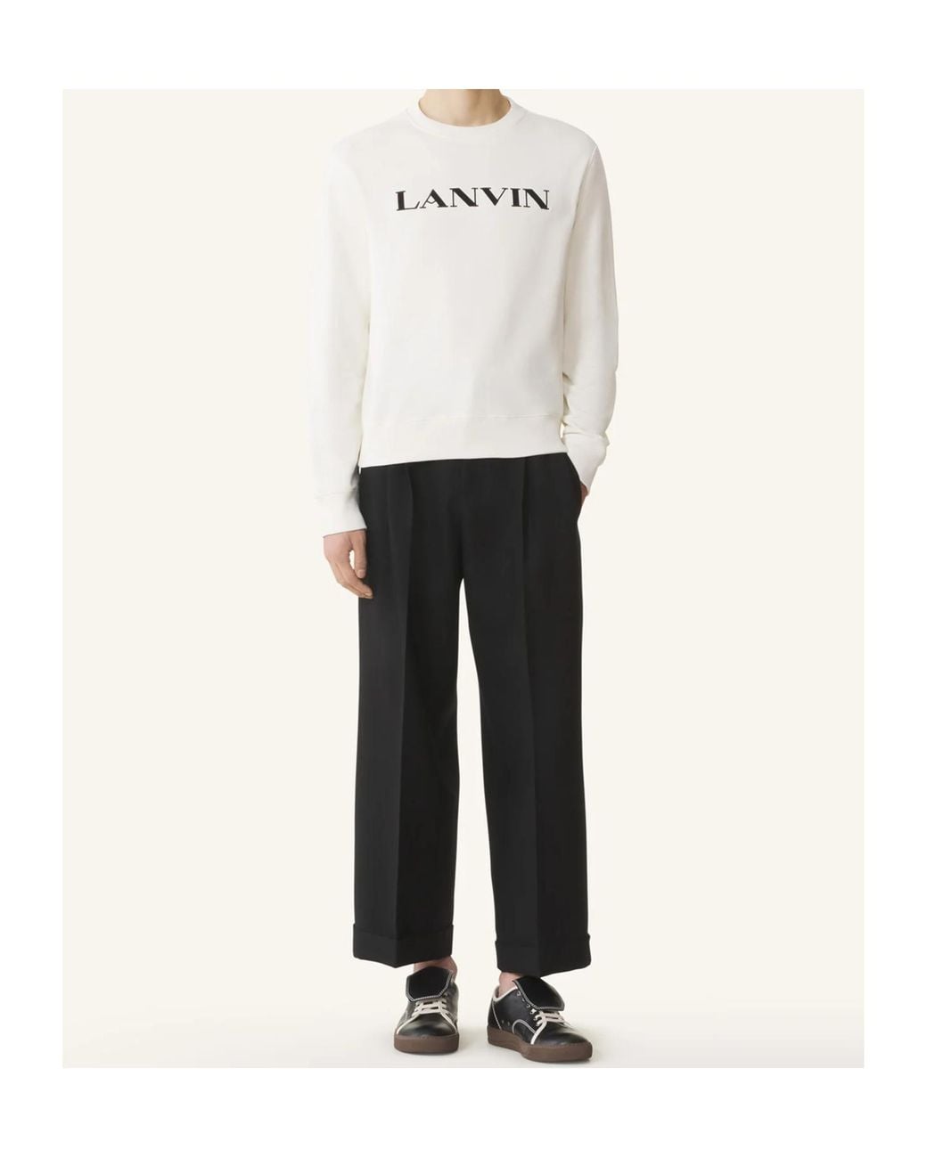 Lanvin White Crew Neck Sweatshirt for men