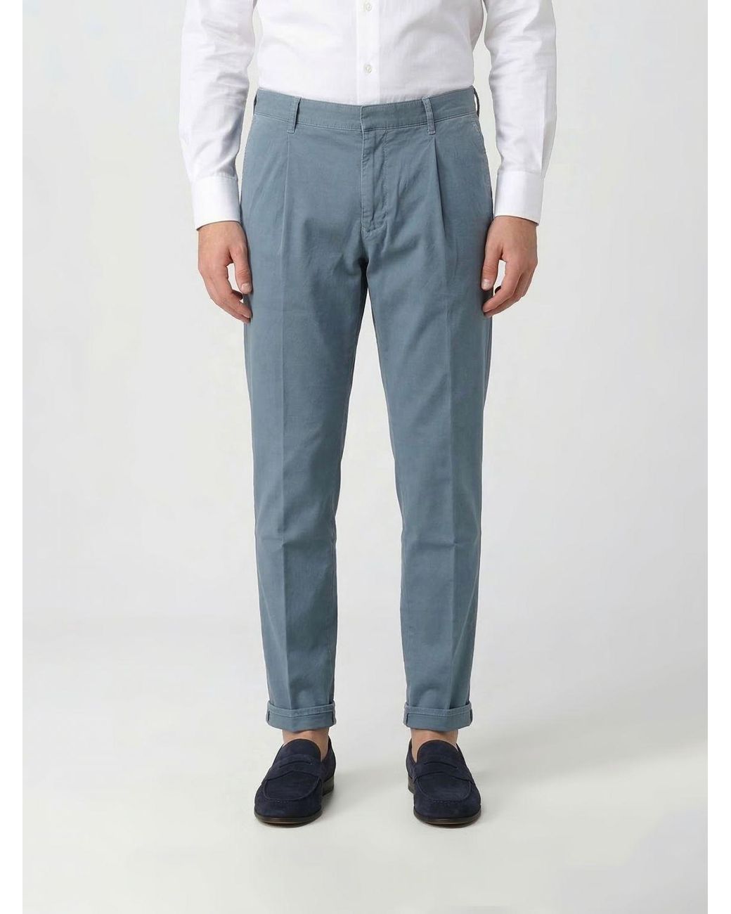 Incotex Blue Twill Casual Pants for men