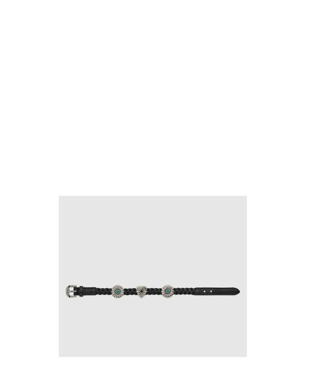 Gucci White Mutual Buckle Double G Flower Engraved Bracelet