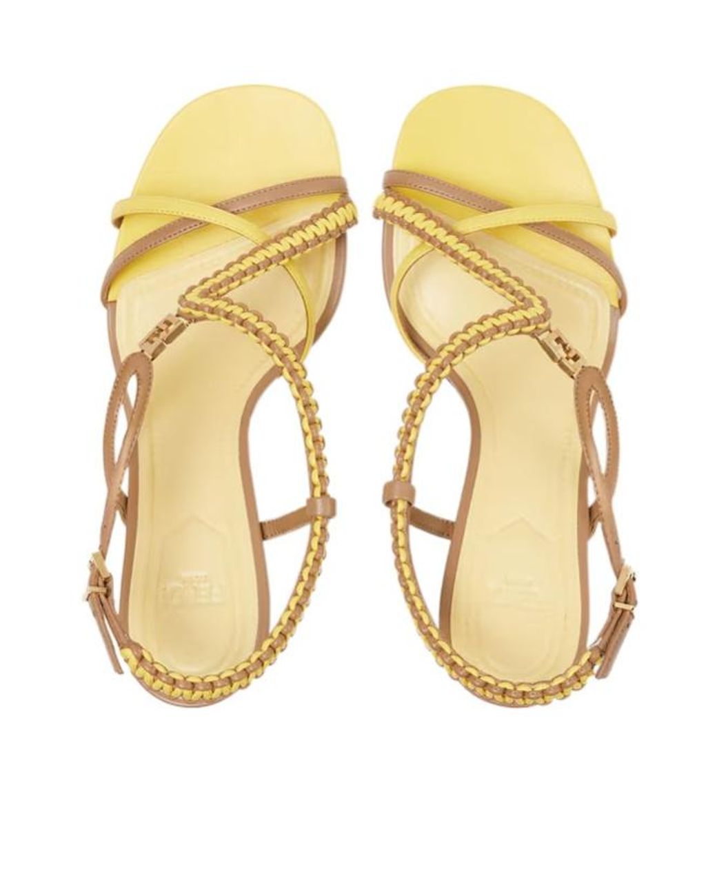 Fendi Metallic Fold Strappy Heeled Sandals