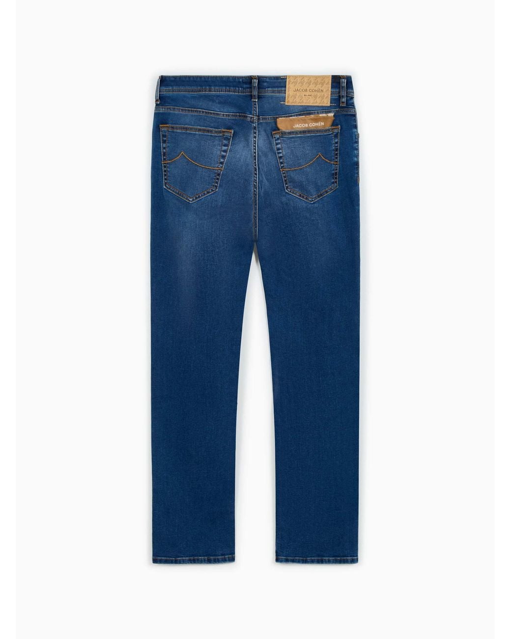 Jacob Cohen Blue Logo-Patch Whiskered Jeans for men