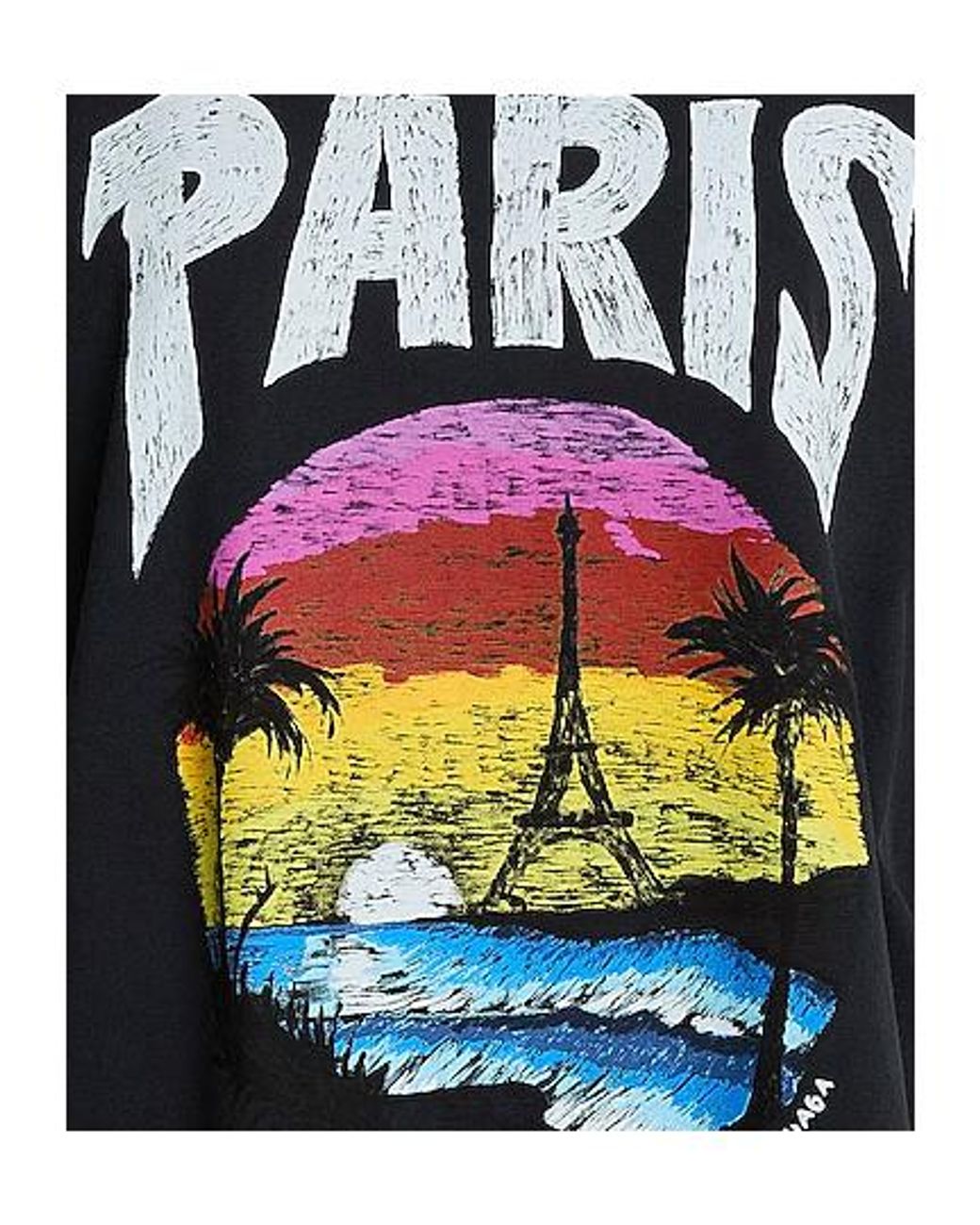 Balenciaga Black Printed Shortsleeve Tshirt