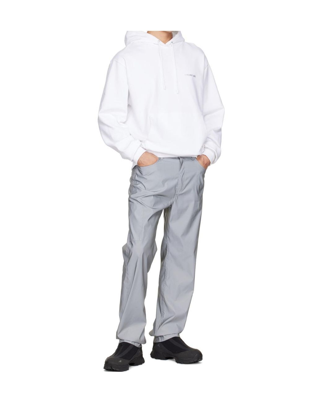Helmut Lang Gray Belt Loops Slacks for men
