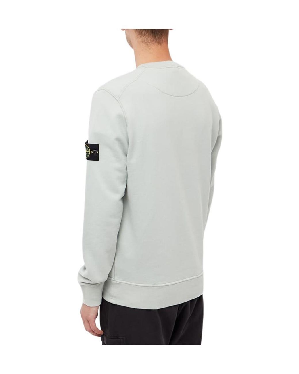 Stone Island White Compass-Patch Sweatshirt for men