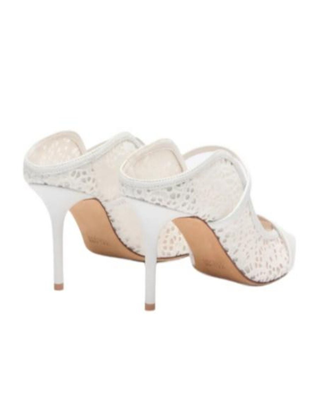 Malone Souliers White Maureen Broderie Mesh Mules