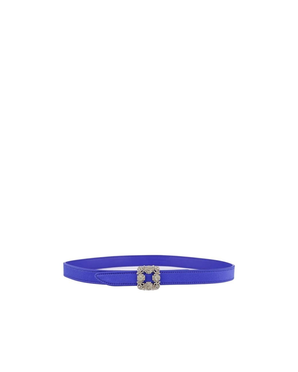 Manolo Blahnik Blue Hangisi Buckle Embellished Belt