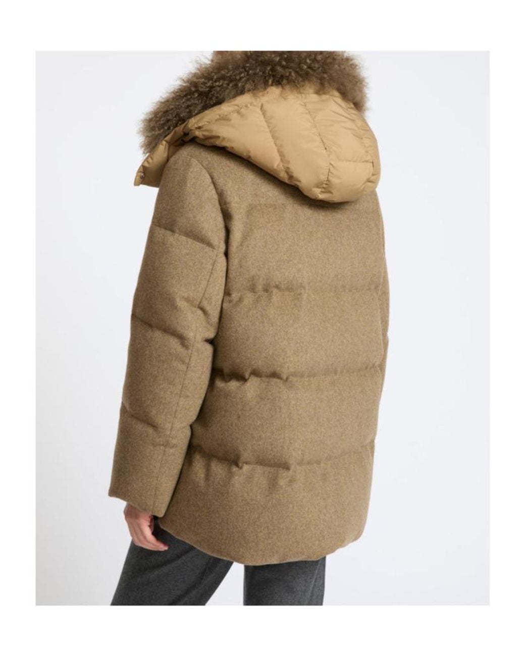 Yves Salomon Brown Cashmere Hooded Coat