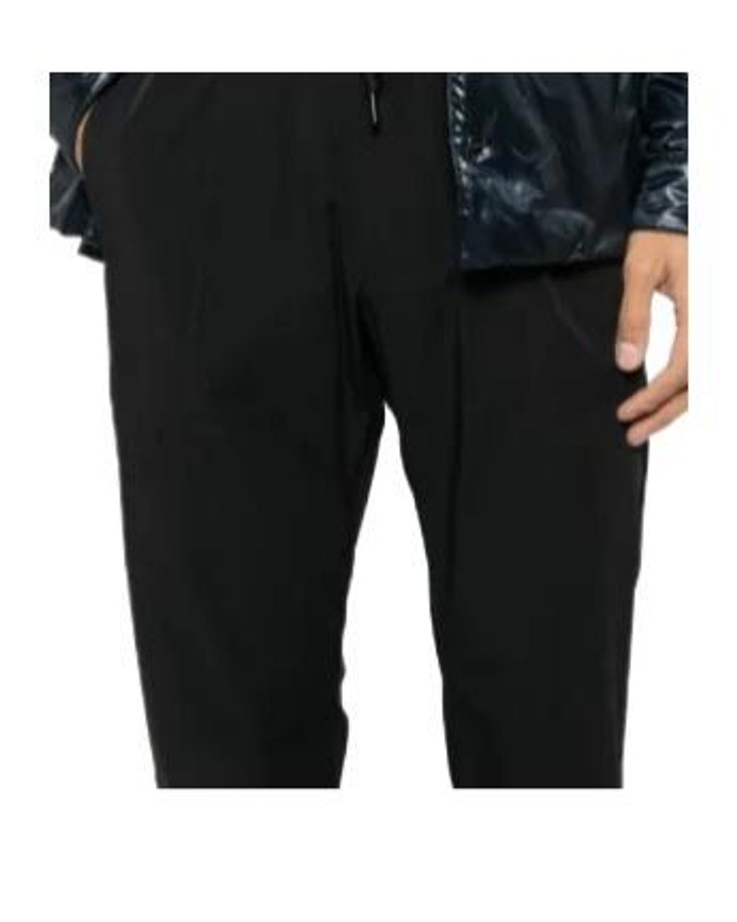 Herno Black Drawstring Ruffled Trousers for men