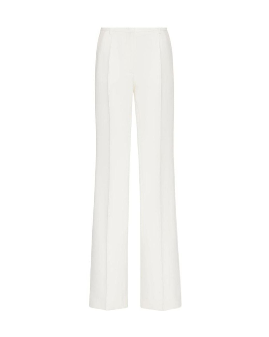 Valentino White High-Waist Tailored-Cut Trousers