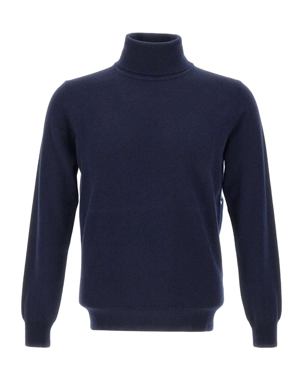 Kangra Cashmere Blue Kangra Turtleneck Knitted Sweater for men