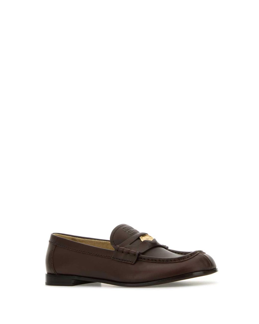 Miu Miu Black Logo-Embossed Slip-On Loafers