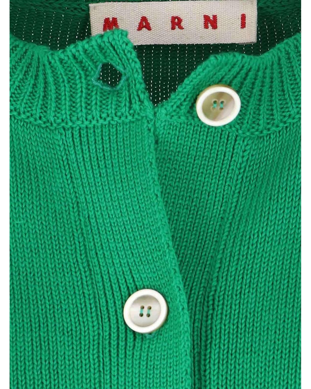 Marni Green Buttoned Oversized-Fit Cardigan