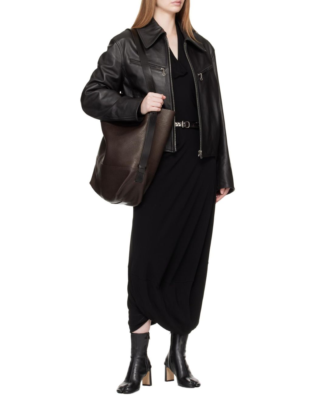 Lemaire Black Belted Top Handle Bag