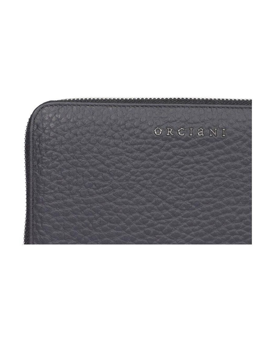Orciani Gray Logo Plaque Wallet
