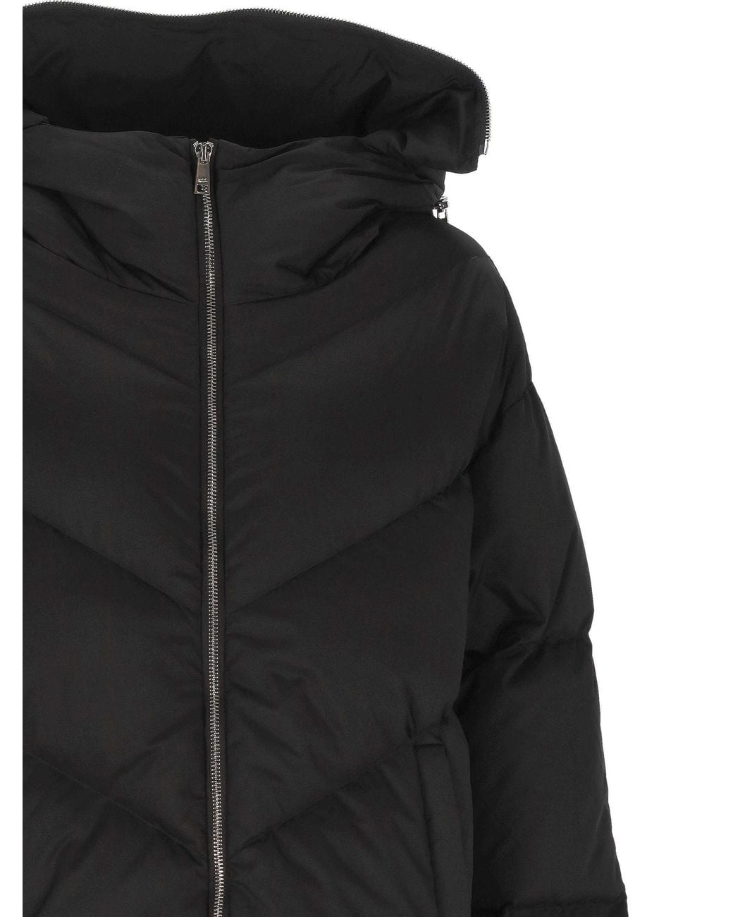 Add Black Hooded Puffer Jacket