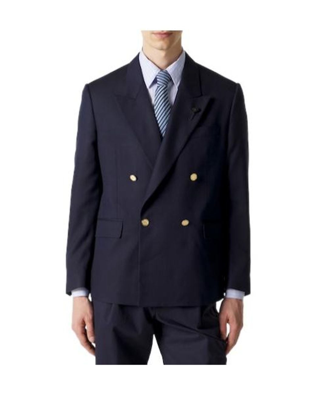 Lardini Blue Silk Blazer for men