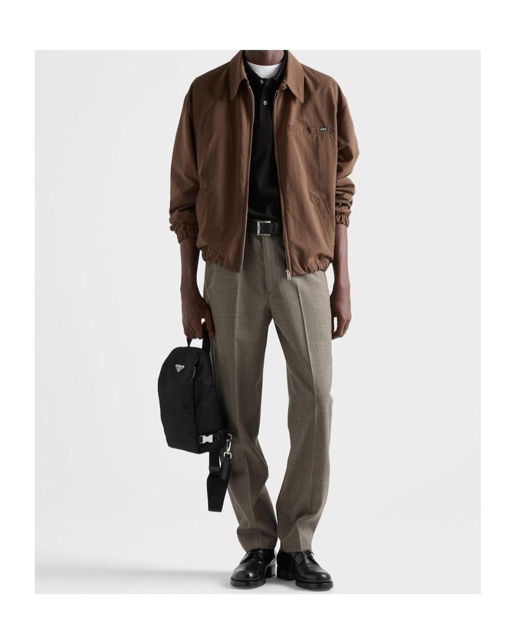 Prada Black Re-Nylon And Saffiano Leather Backpack for men