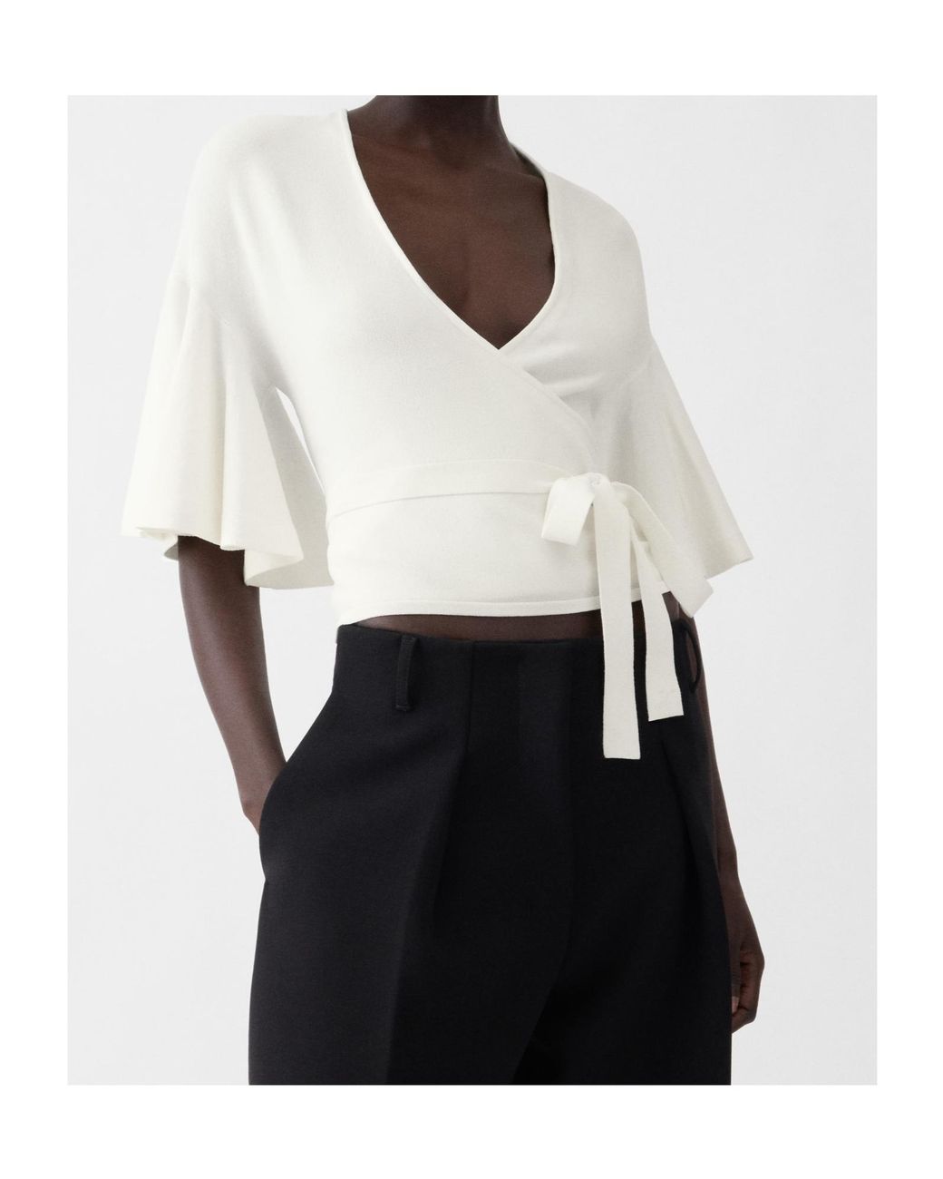 Jacquemus White Tied-Waist Detailed Top