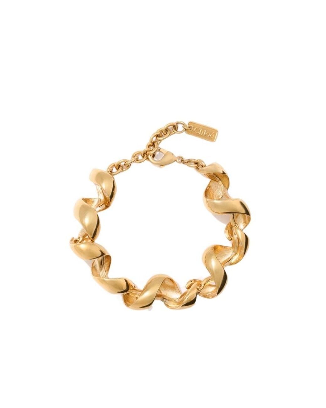 Chloé Metallic Chloé Spiral Chain Bracelet