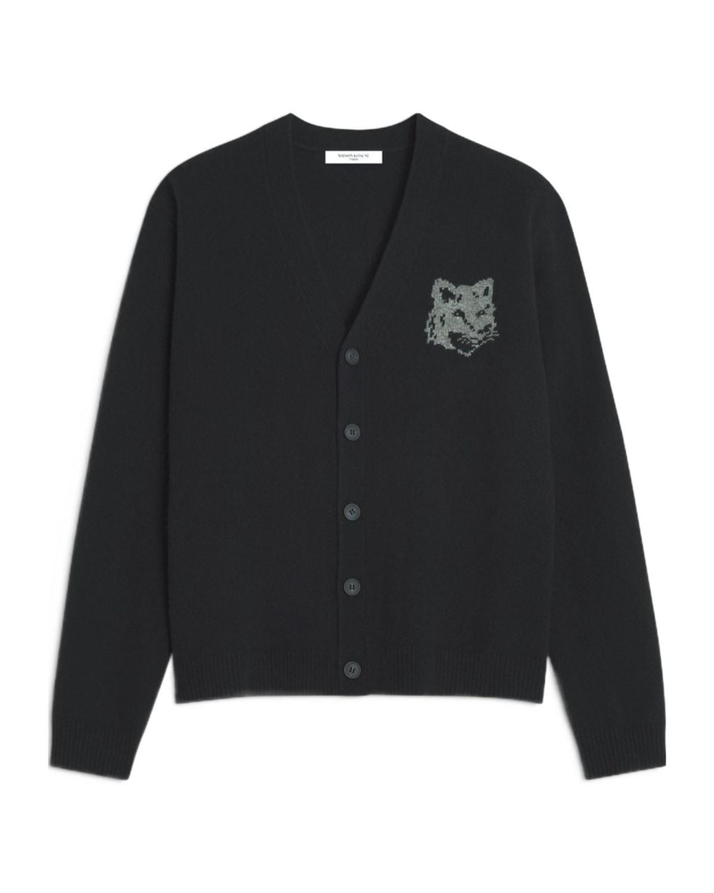 Maison Kitsuné Black Maison Kitsuné Long Sleeve Buttoned Jumper for men