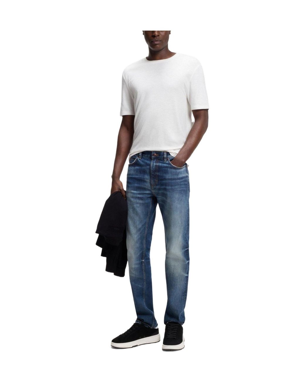 Boss White Solid Color T-Shirt for men