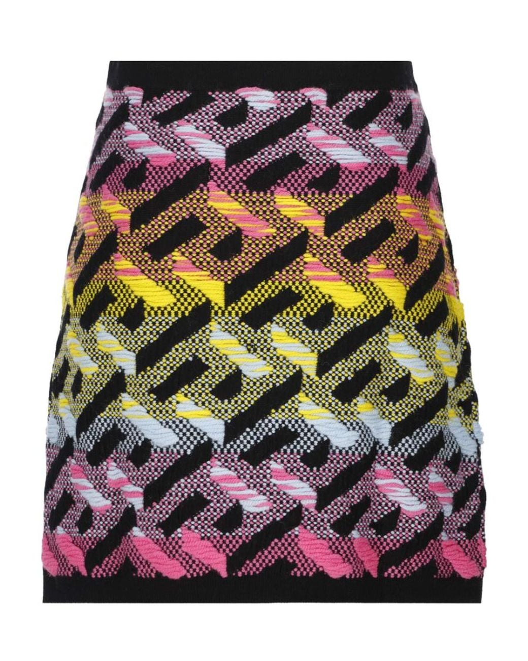 Versace Purple Greca-Knit Mini Skirt