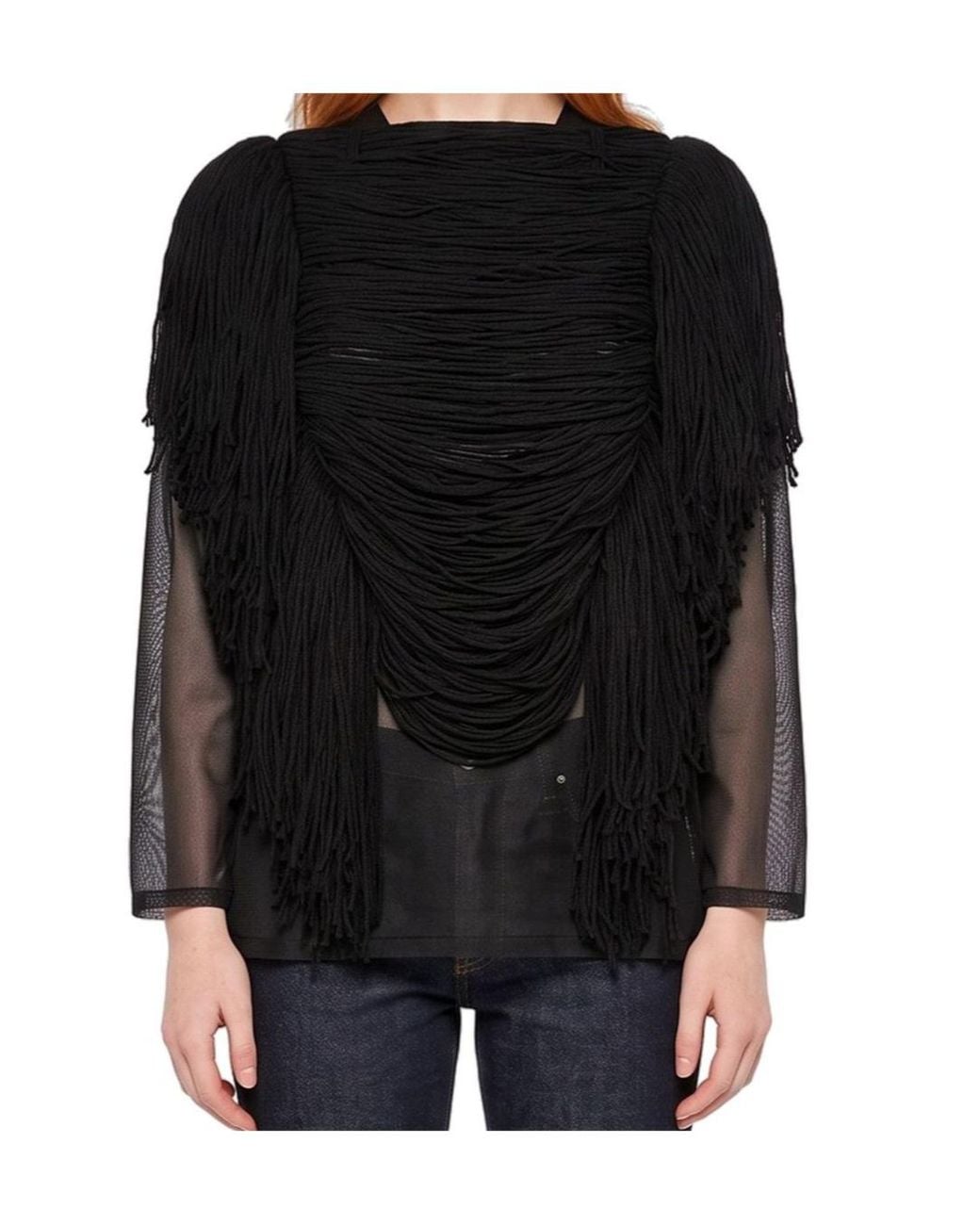 Comme des Garçons Black Comme Des Garçons Gathered Fringed Top