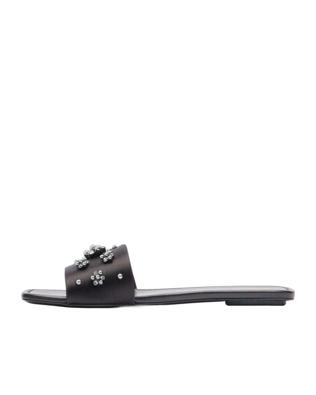 Stuart Weitzman White Poppy Flat Sandals