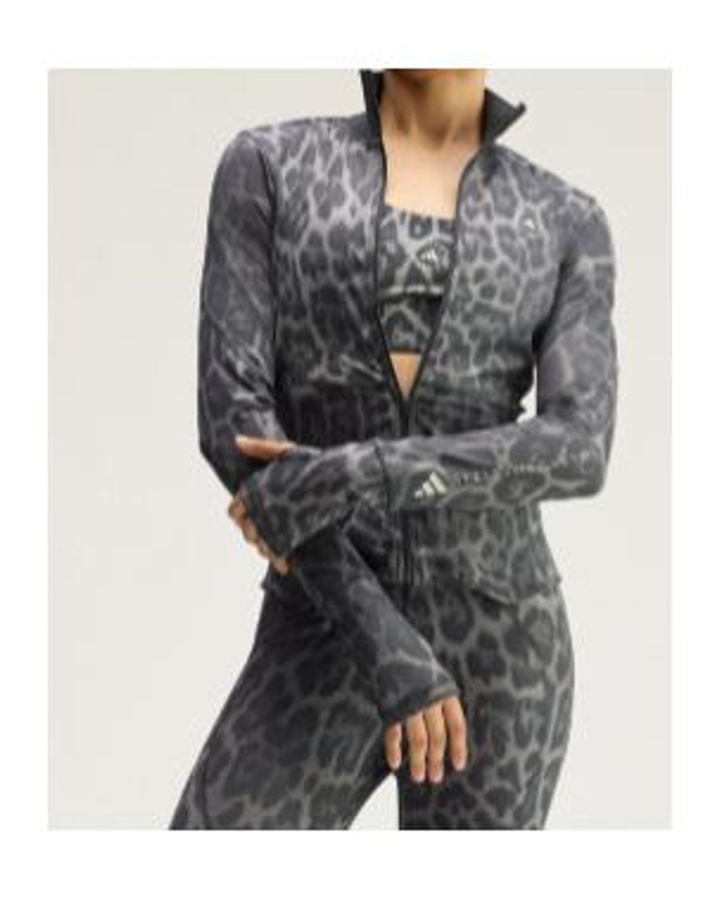 Adidas By Stella McCartney Gray Leo Zip-Up Activewear Jacket