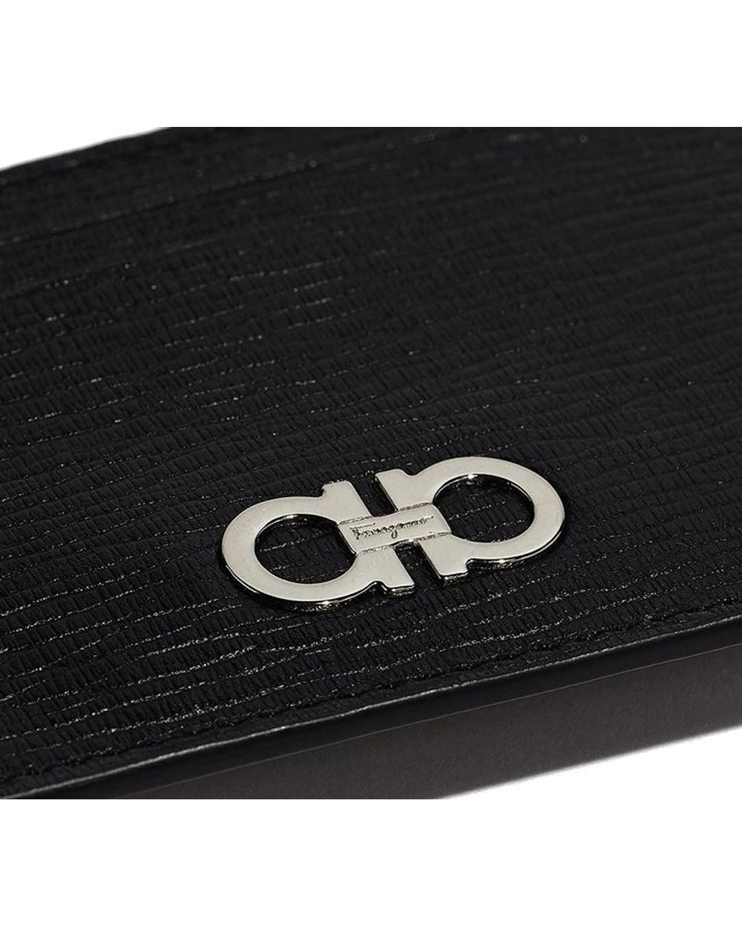 Ferragamo Black Gancini Clip Cardholder for men