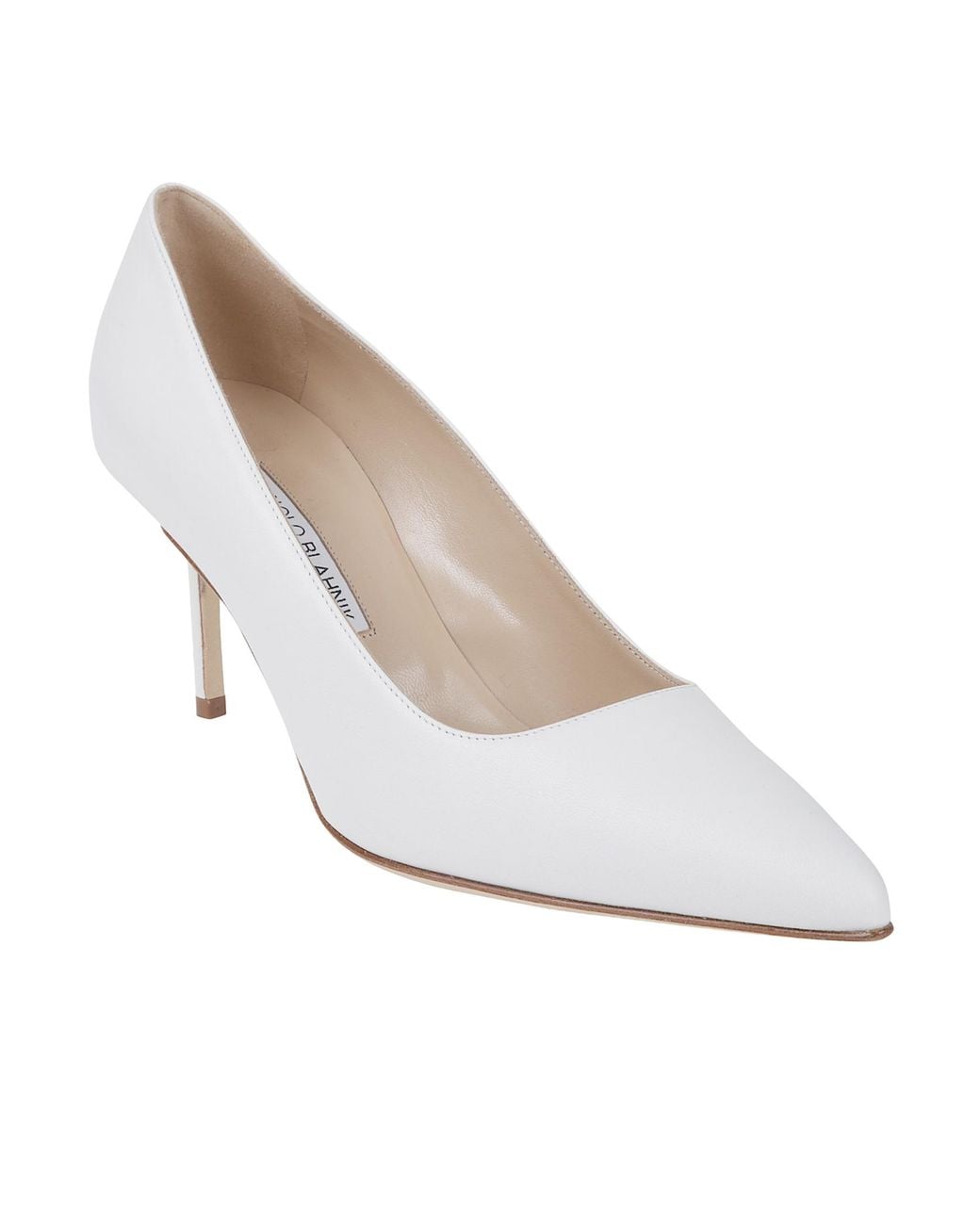 Manolo Blahnik White Pre Coll Pointed Pumps