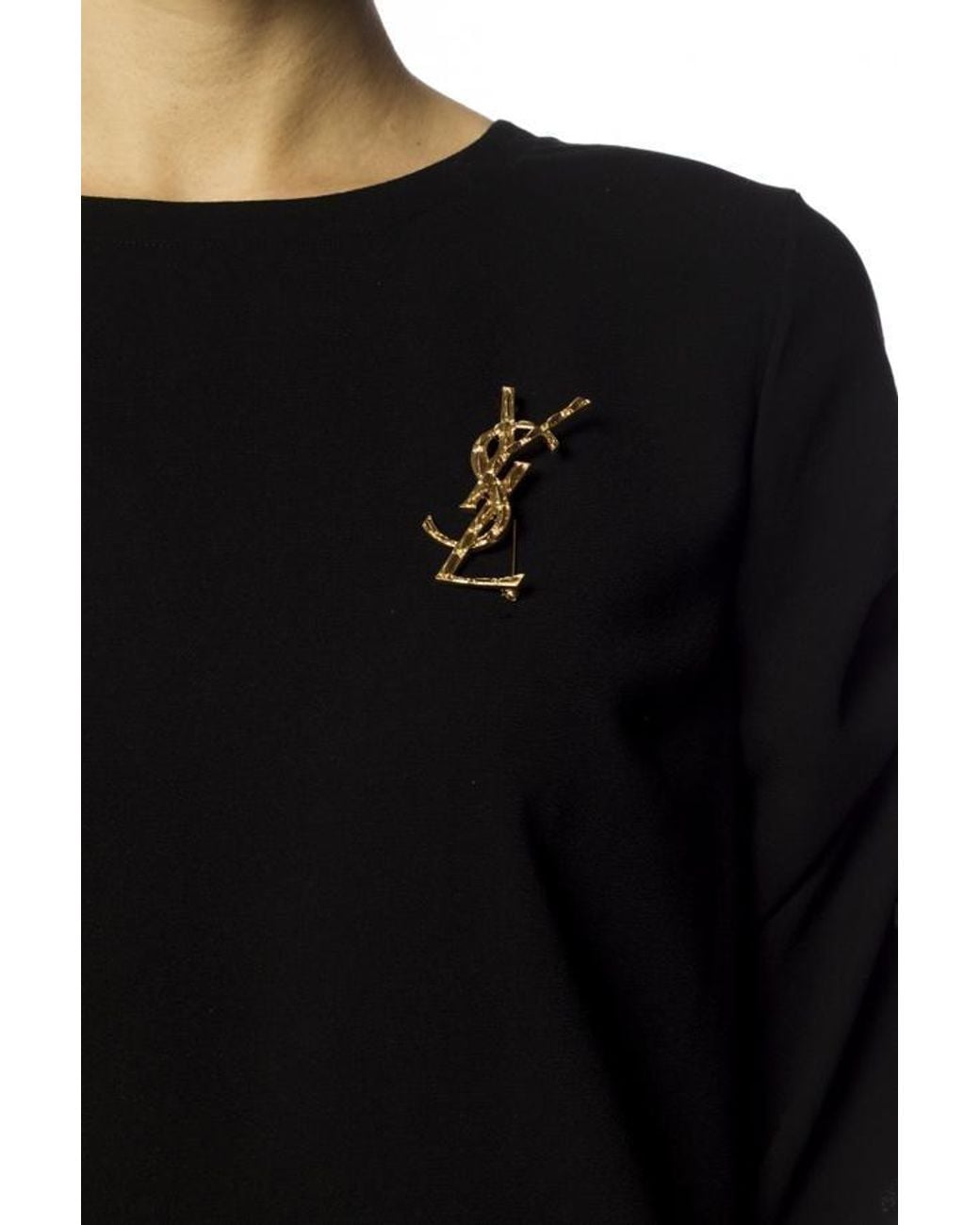 Saint Laurent White Opyum Monogram Brooch