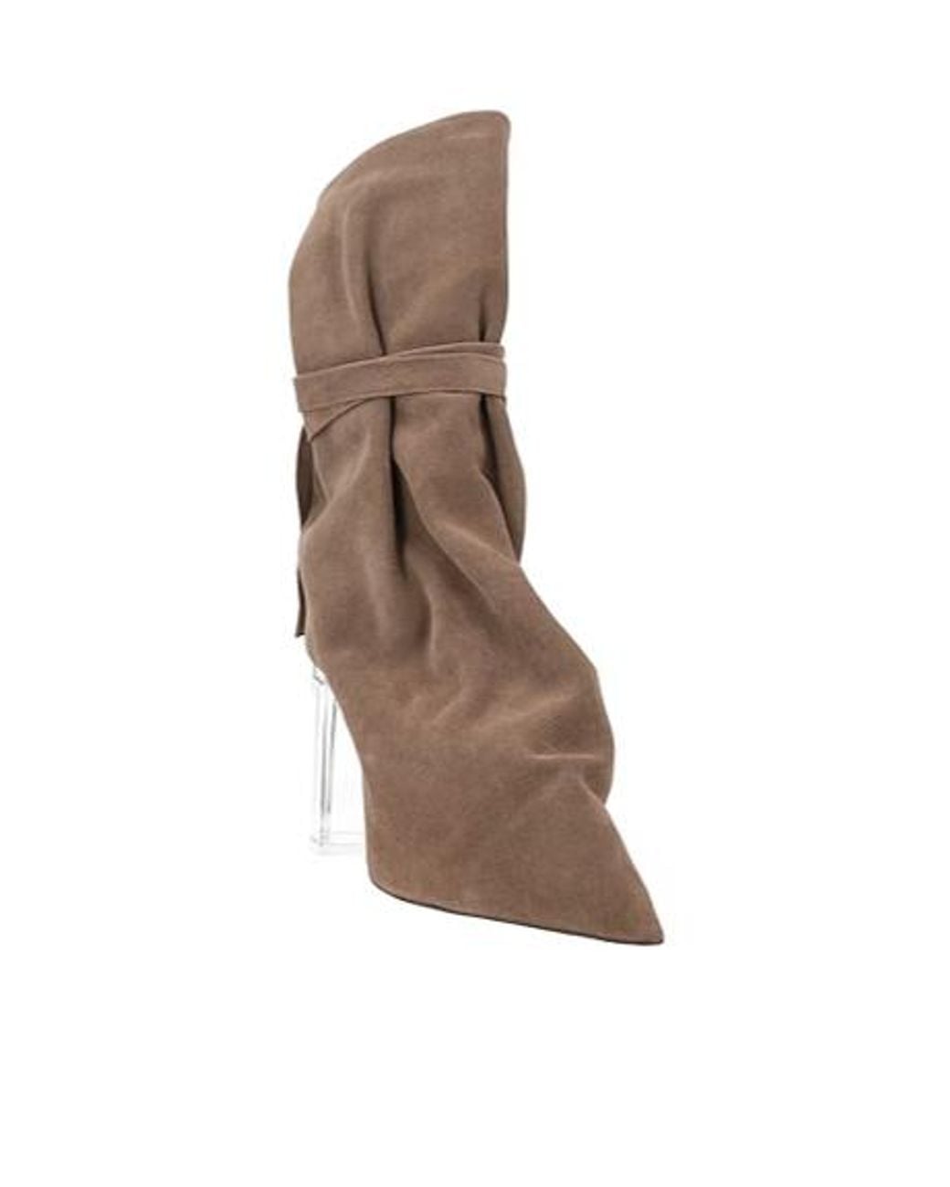 Rick Owens Brown Pointedtoe Ankle Boots