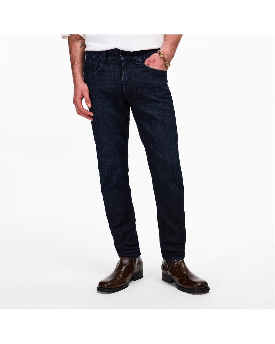 7 For All Mankind Blue 7Fam Slimmy Tapered Sn62 for men