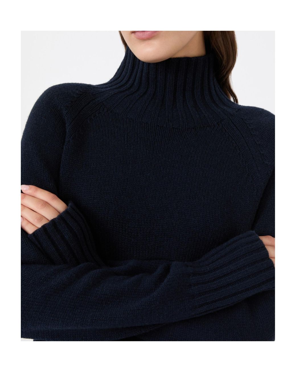 Max Mara Blue Mantova High Neck Knitted Sweater