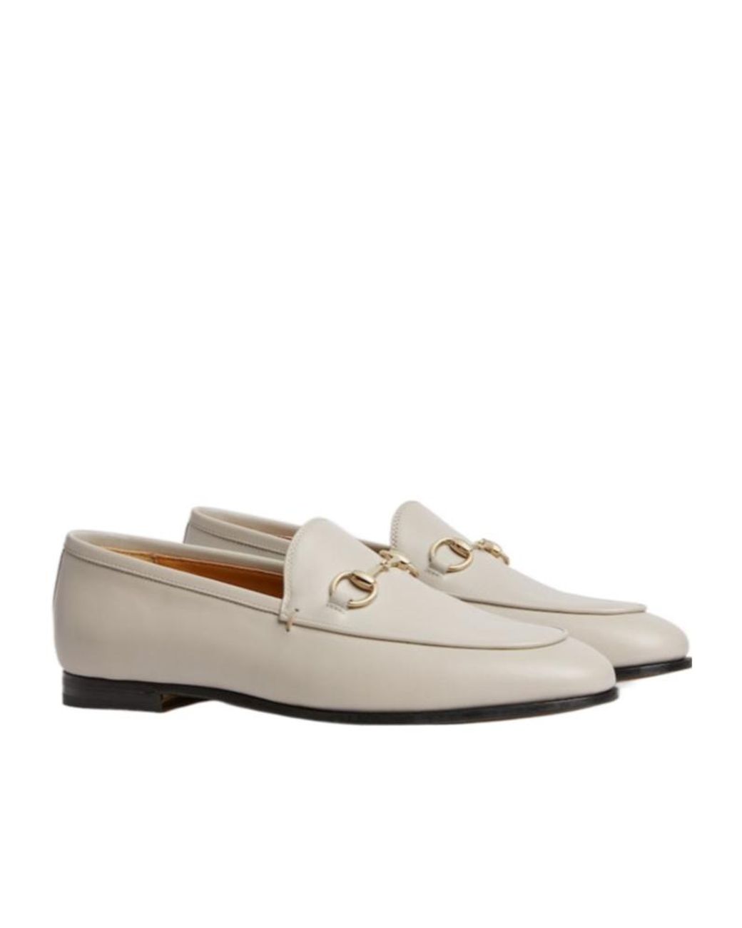 Gucci White Jordaan Loafers
