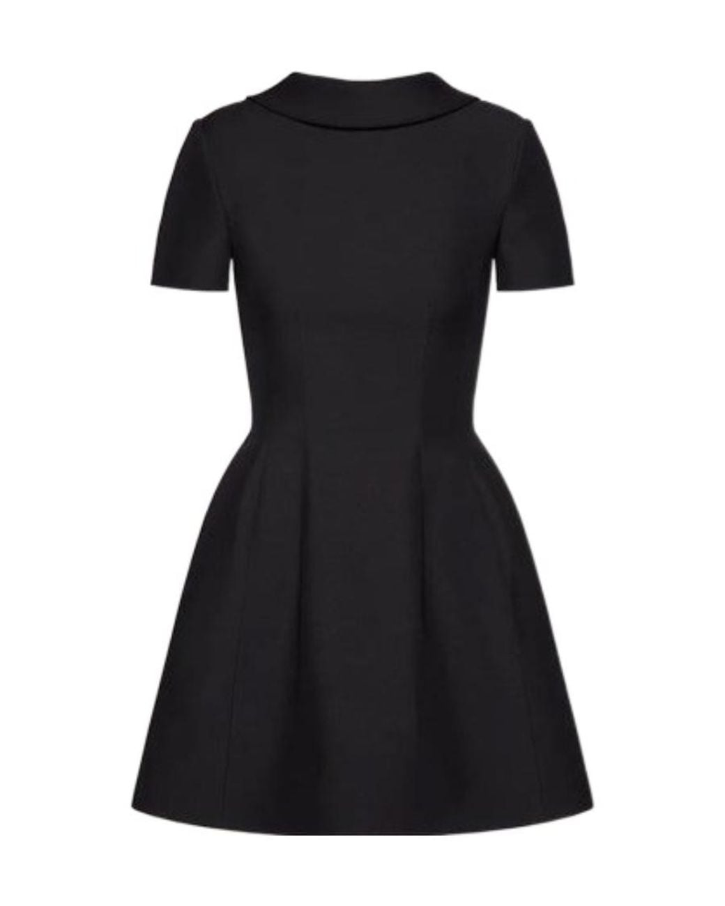 Valentino Black Short-Sleeve Dress