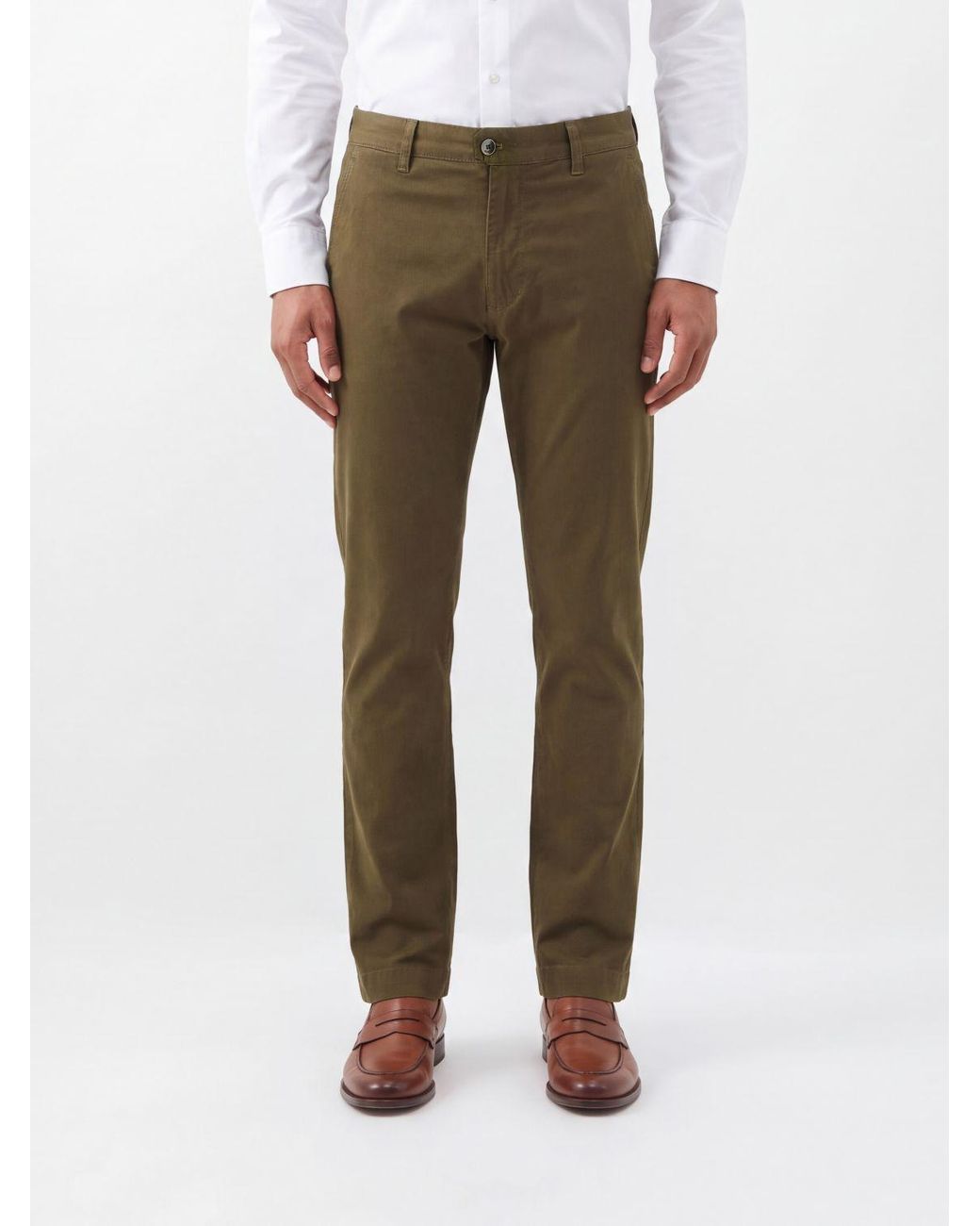 Incotex Green Slim Straight-Leg Pants for men