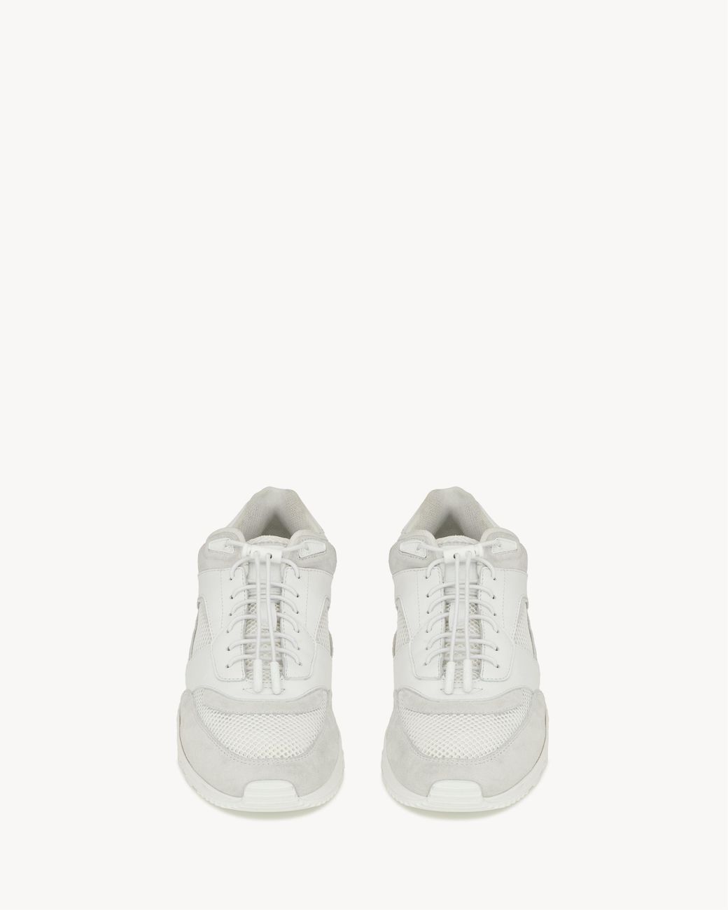 Saint Laurent White "Bump" Suede Leather Sneakers for men