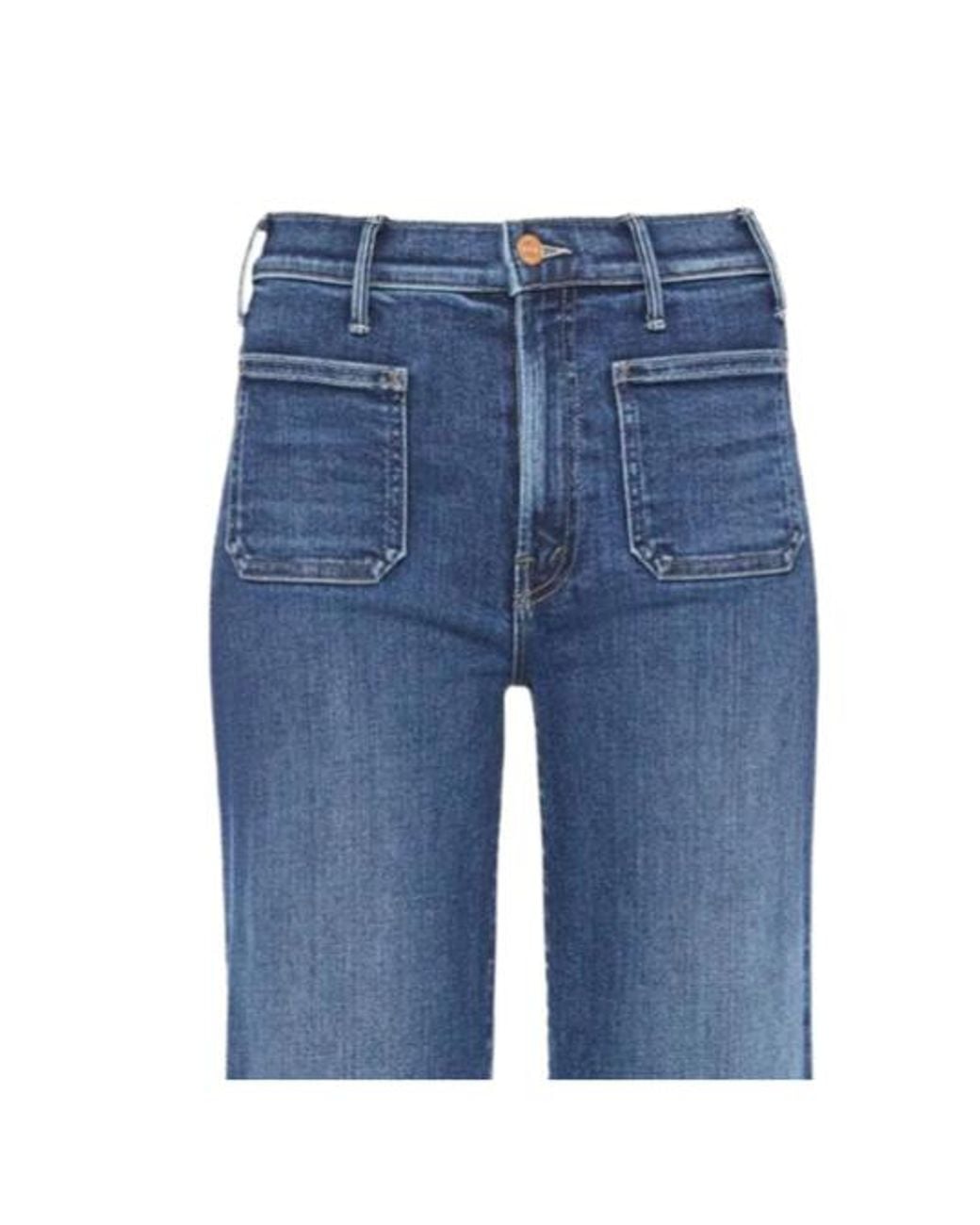 Mother Blue The Hustler Roller Patch Pocket Skimp Jeans